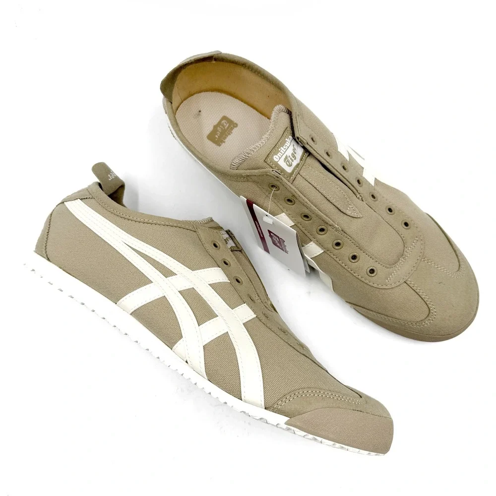 Onitsuka Tiger Mexico 66 Slip-On Sneakers Wood Crepe Cream Canvas Mens 12